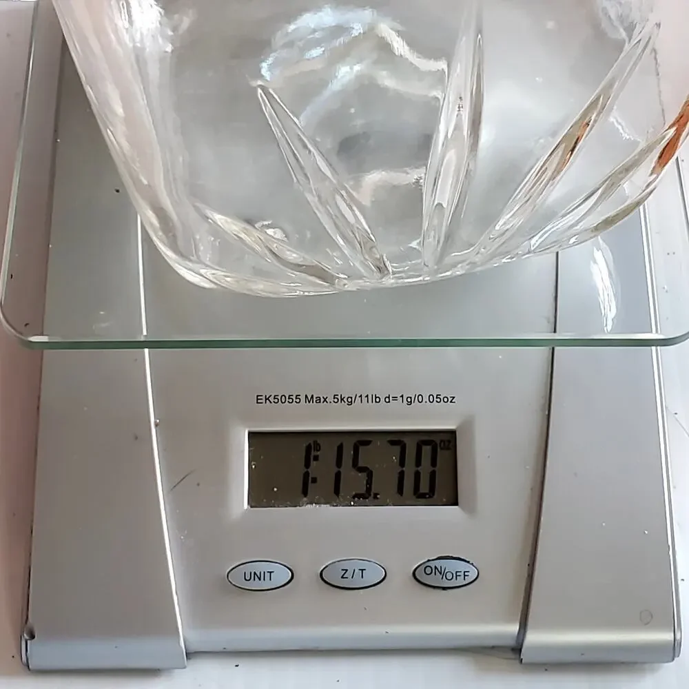Federal Glass Clear Starburst Pitcher Small Square 6 Cup Breakfast MCM Vtg 1950